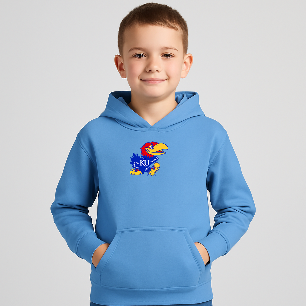 Youth Kansas Jayhawks Logo Pullover Hoodie
