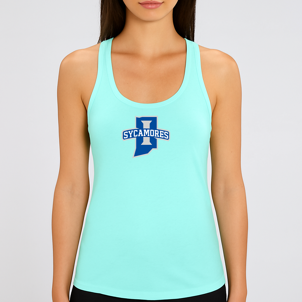 Women's Indiana State Sycamores Logo Next Level Ideal Racerback Tank