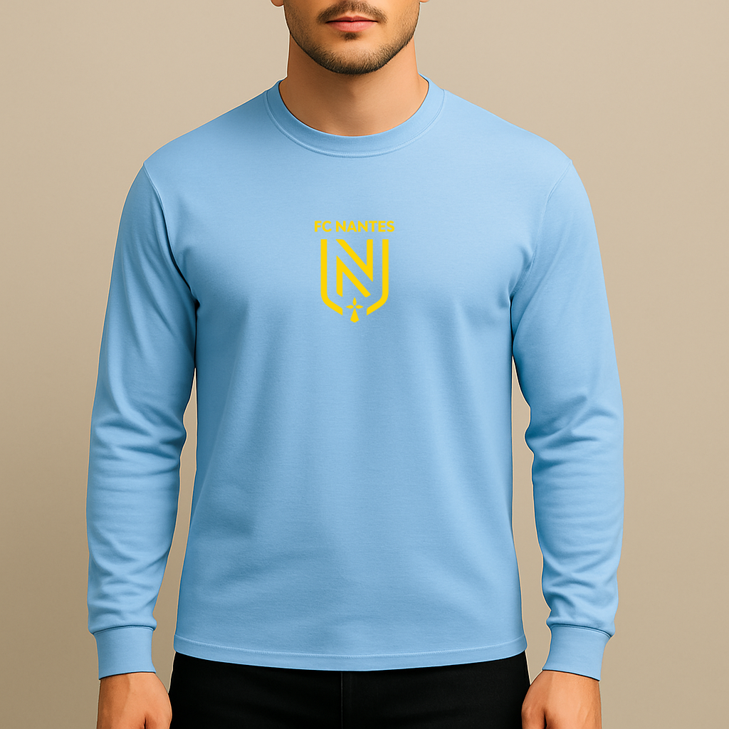 Men's FC Nantes Soccer Logo Long Sleeve T-Shirt