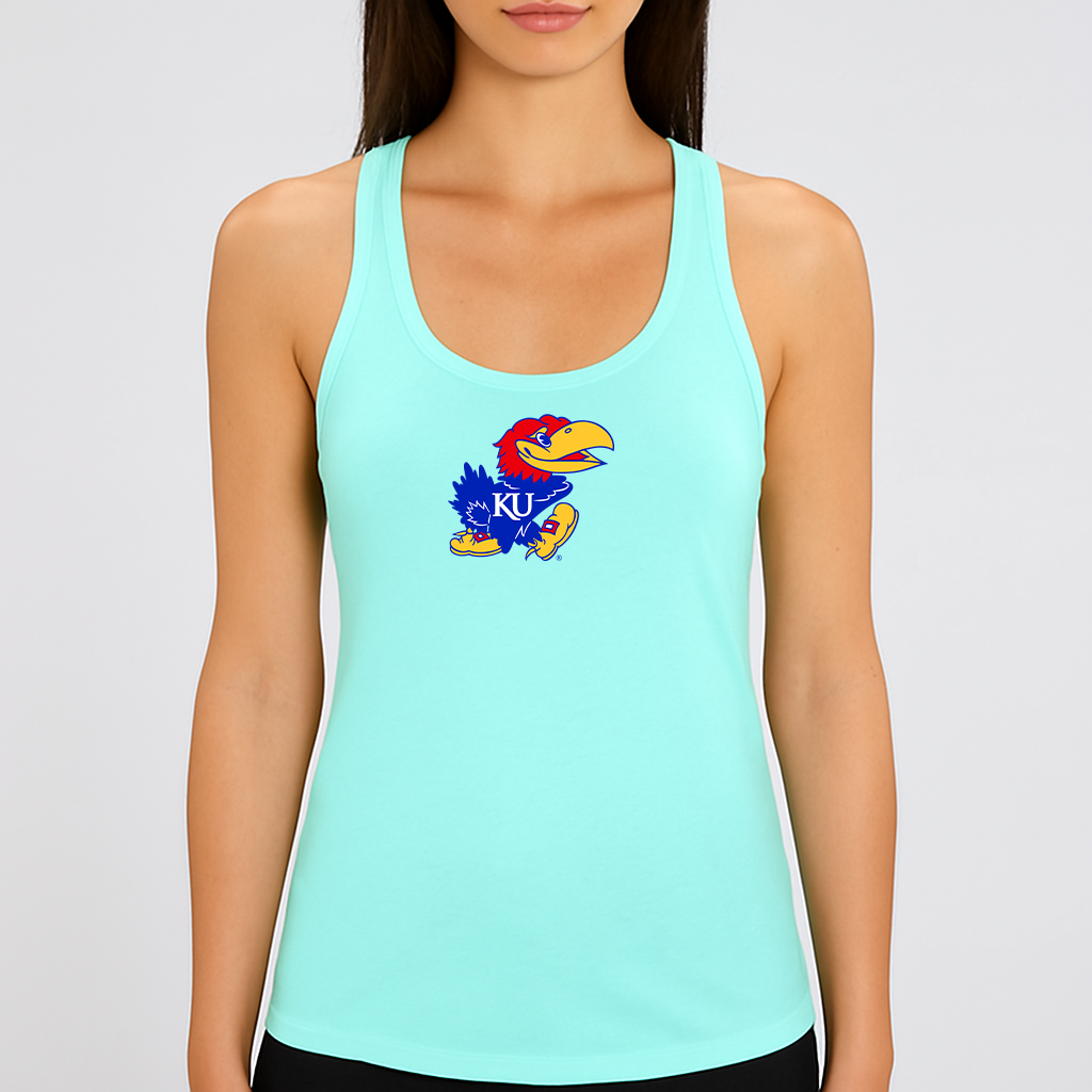 Women's Kansas Jayhawks Logo Next Level Ideal Racerback Tank