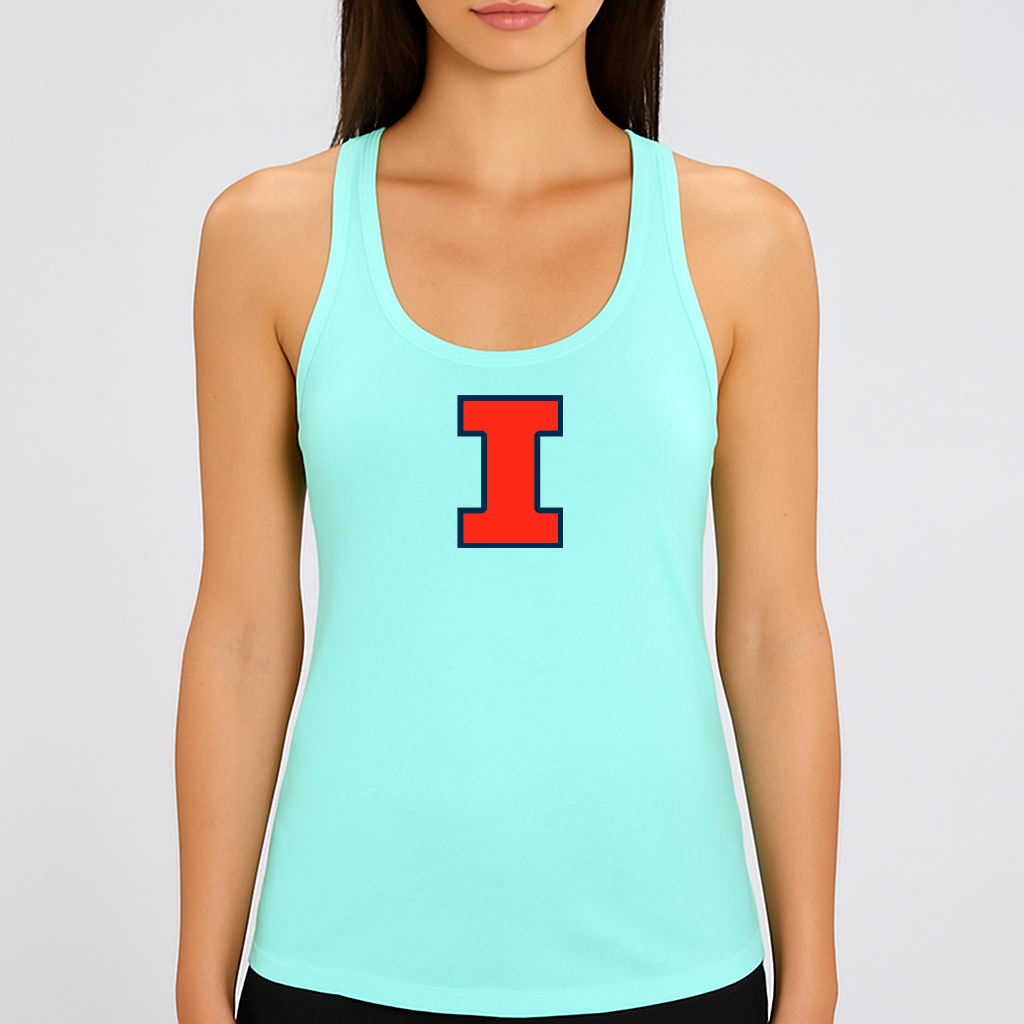 Women's Illinois Fighting Illini Logo Next Level Ideal Racerback Tank