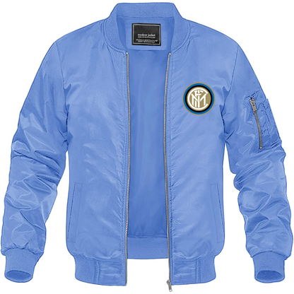 Men's Inter Milan Soccer Lightweight Bomber Jacket Windbreaker Softshell Varsity Jacket Coat