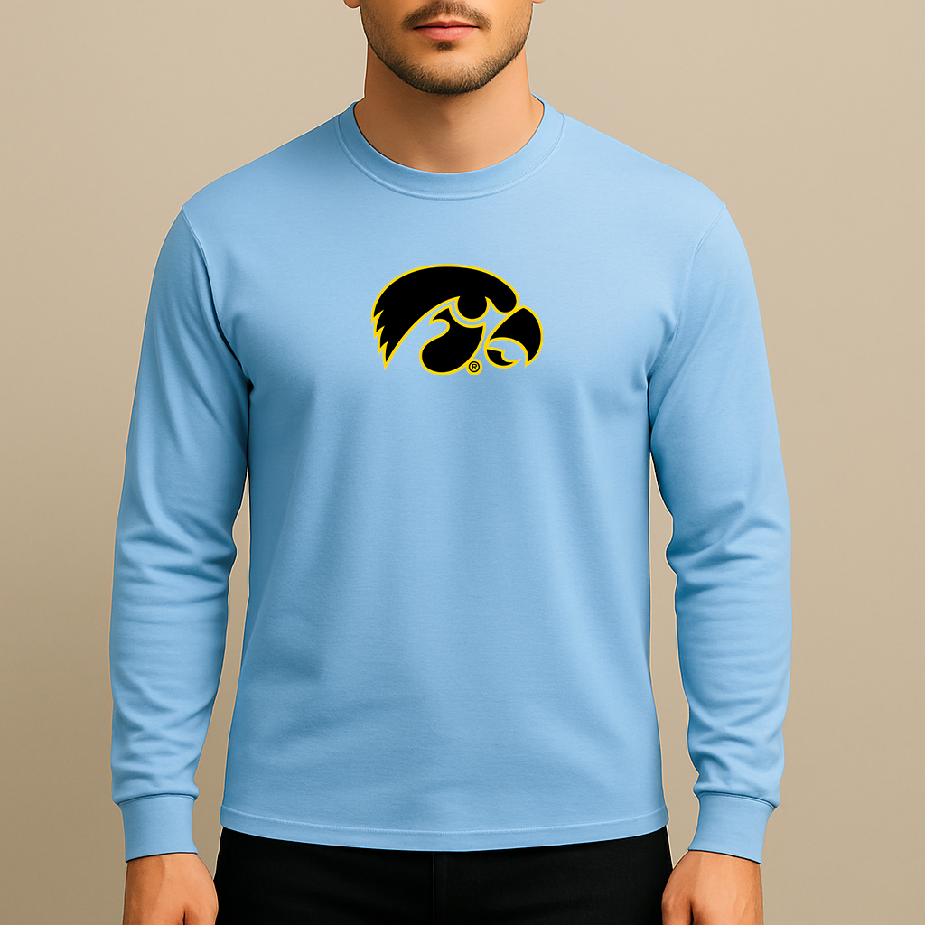 Men's Iowa Hawkeyes Logo Long Sleeve T-Shirt