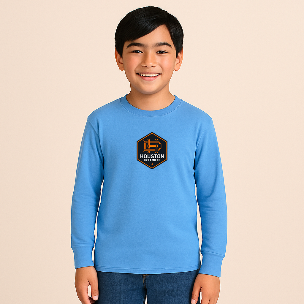 Youth Houston Dynamo FC Soccer Cotton Long Sleeve T-Shirt