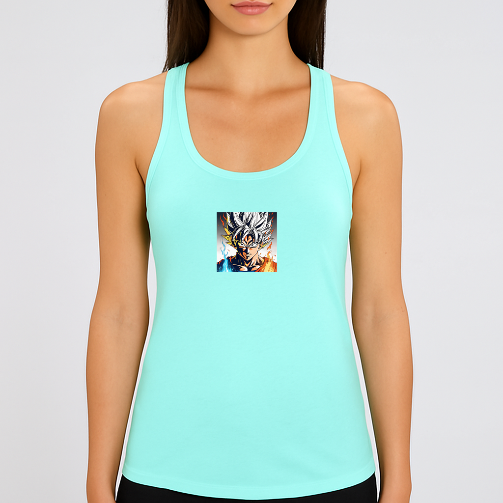 Women's Goku Fire Dragon Ball Z Cartoon Racerback Tank Top