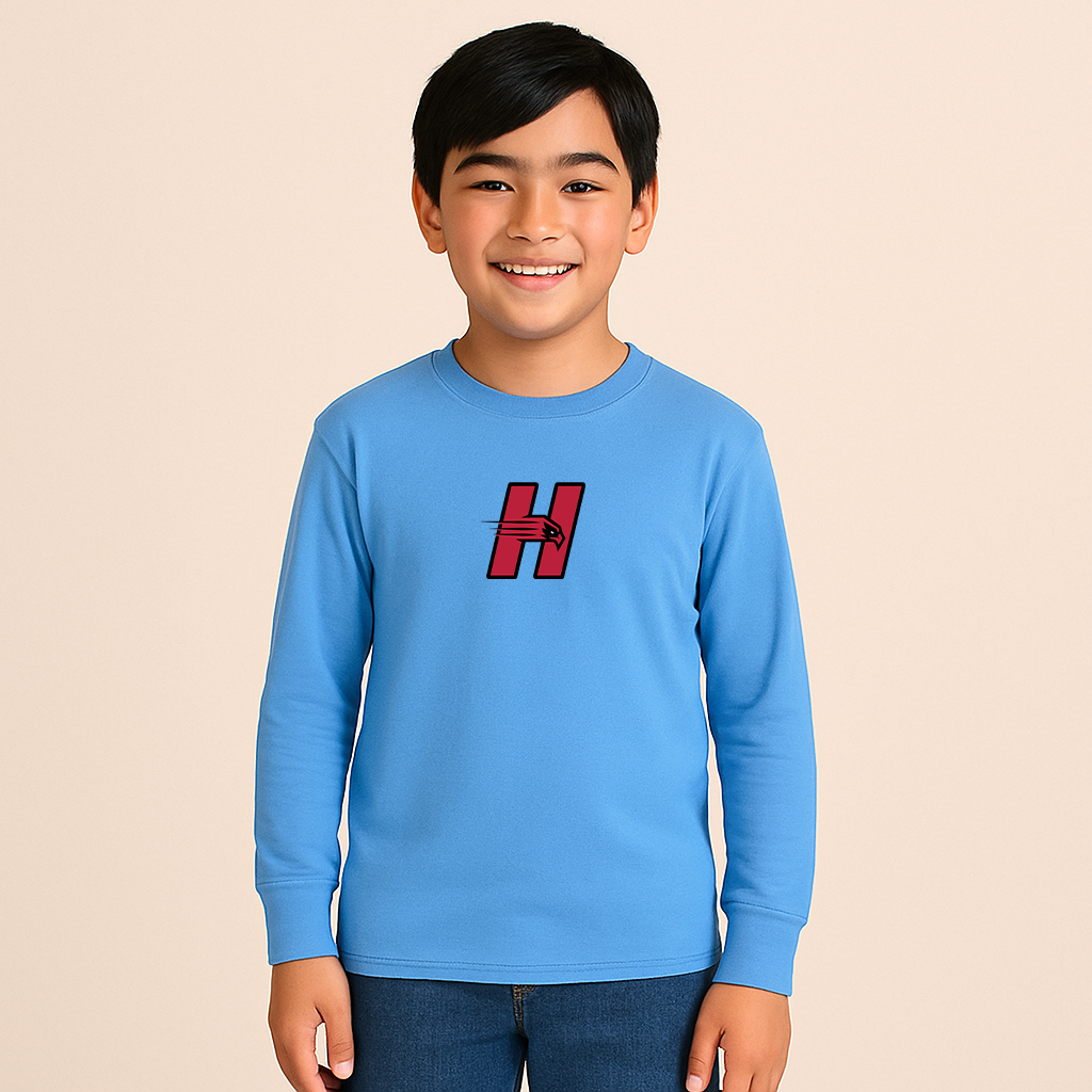 Youth Hartford Hawks Logo Cotton Long Sleeve T-Shirt