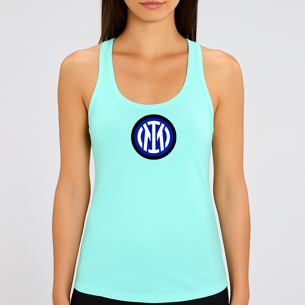 Women's Inter Milan 2025 Soccer Logo Next Level Ideal Racerback Tank