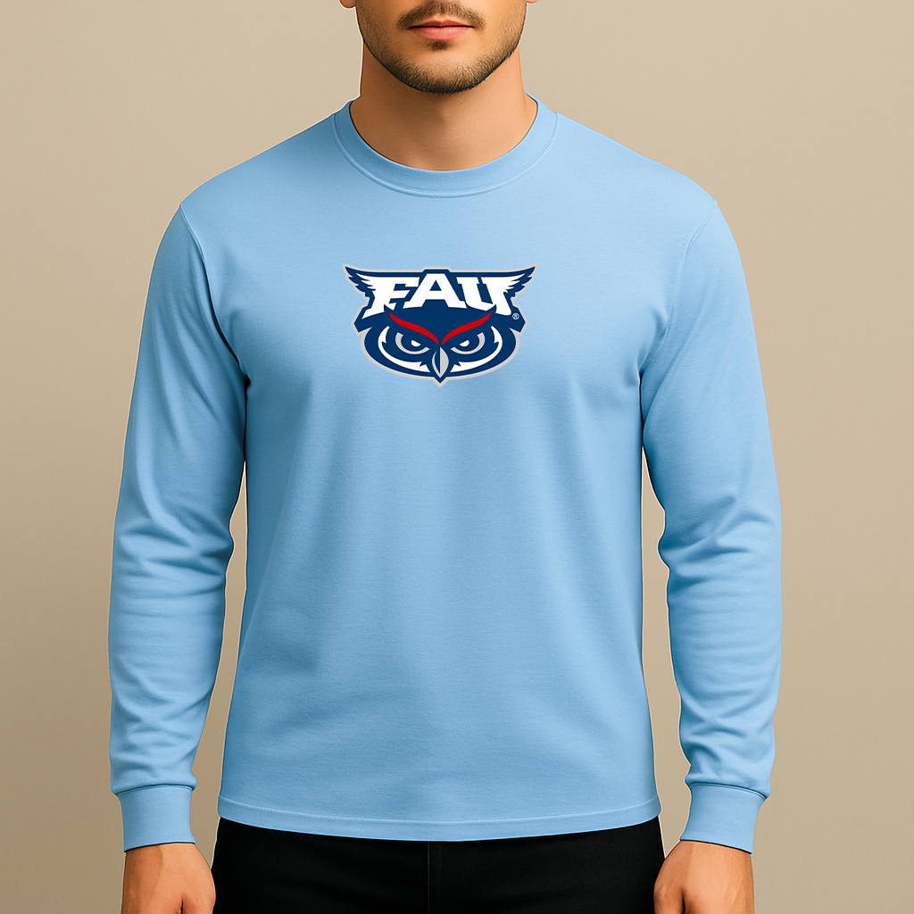 Men's Florida Atlantic Owls Logo Long Sleeve T-Shirt