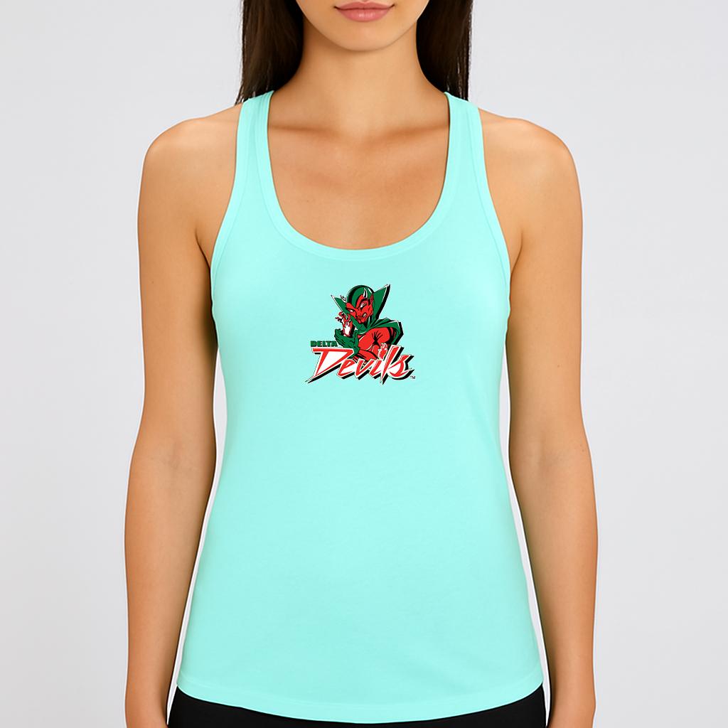 Women's MVSU Delta Devils Logo Next Level Ideal Racerback Tank