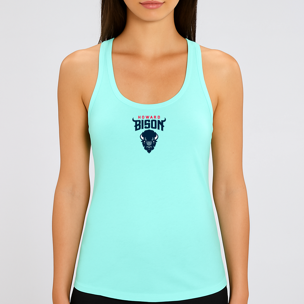Women's Howard Bison Logo Next Level Ideal Racerback Tank