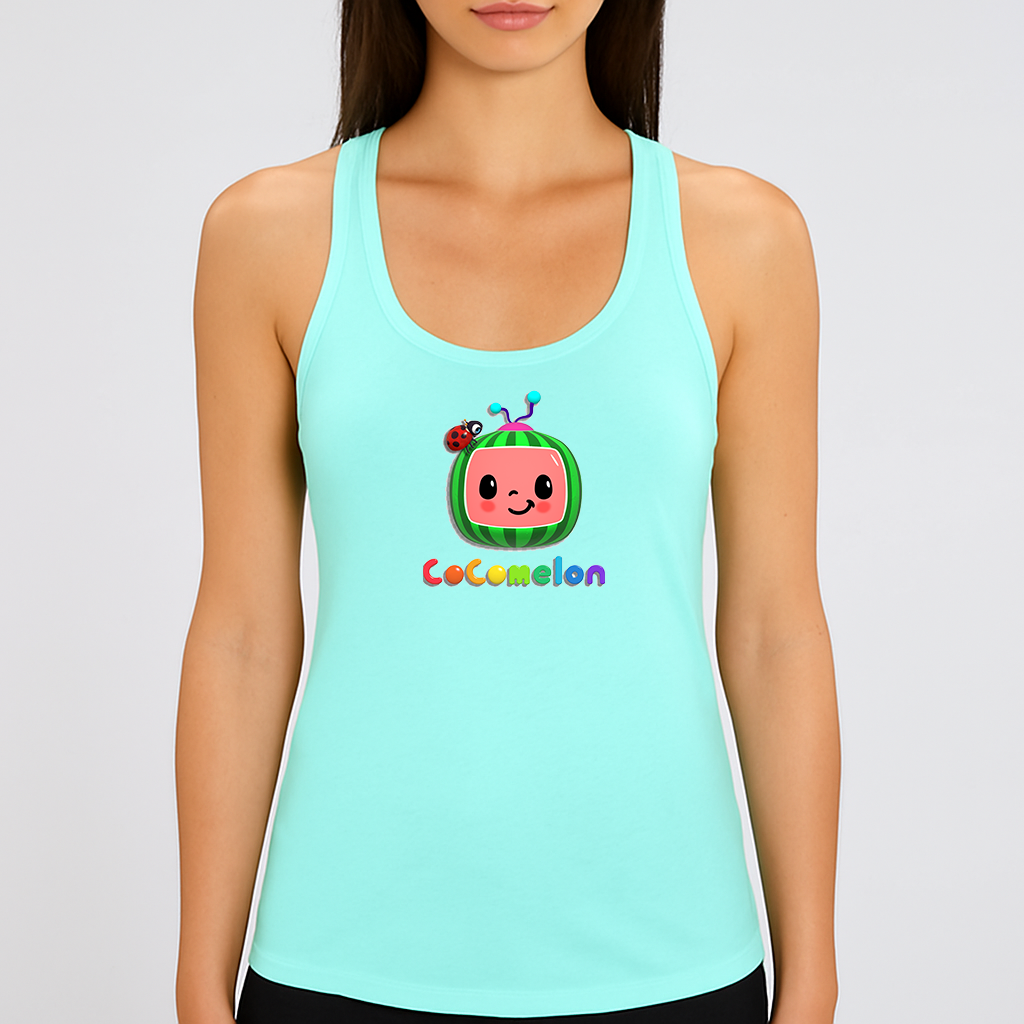 Women's Cocomelon Cartoon Racerback Tank Top