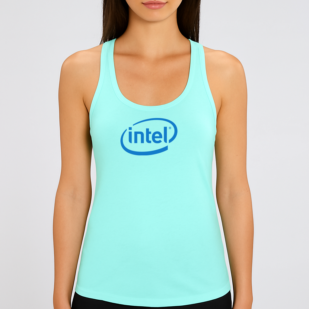 Women's Intel Logo Next Level Ideal Racerback Tank