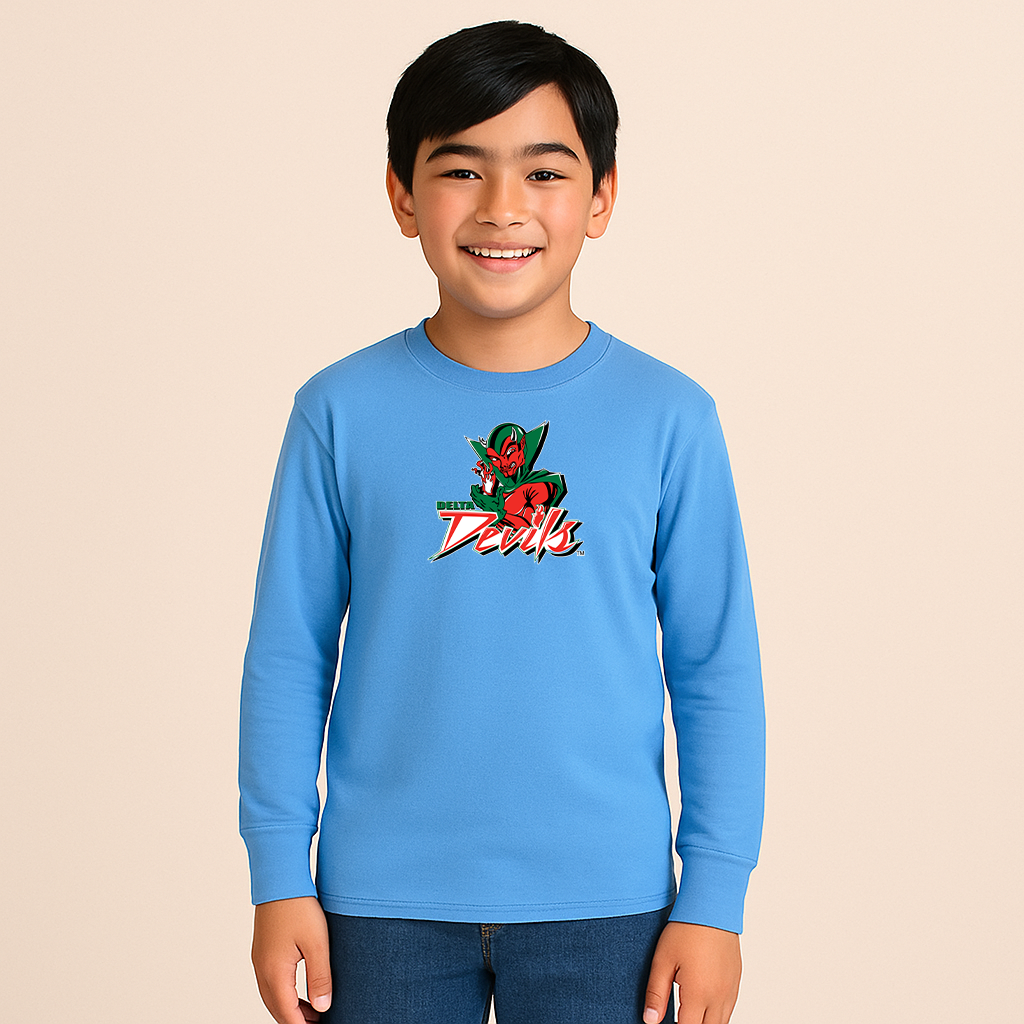 Youth MVSU Delta Devils Logo Cotton Long Sleeve T-Shirt