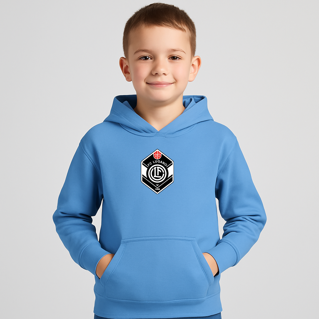 Youth FC Lugano Soccer Logo Pullover Hoodie