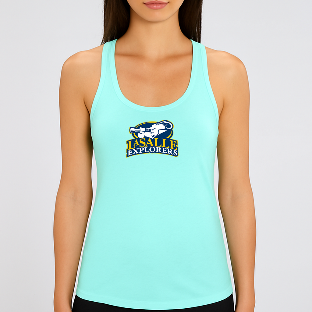 Women's La Salle Explorers Logo Next Level Ideal Racerback Tank