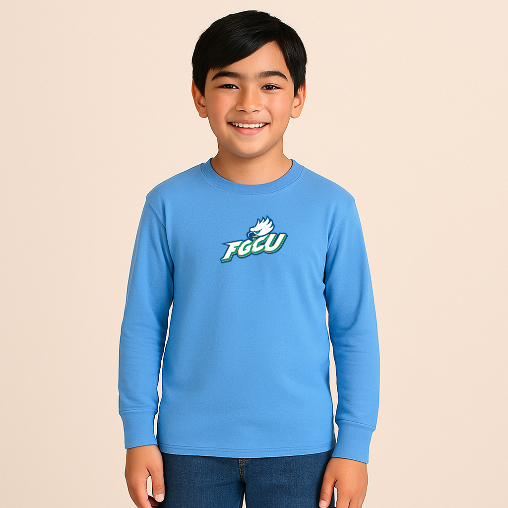 Youth Florida Gulf Coast Eagles Logo Cotton Long Sleeve T-Shirt