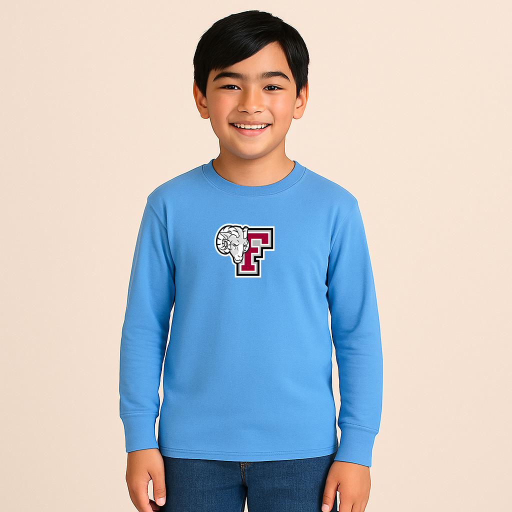 Youth Fordham Rams Logo Cotton Long Sleeve T-Shirt
