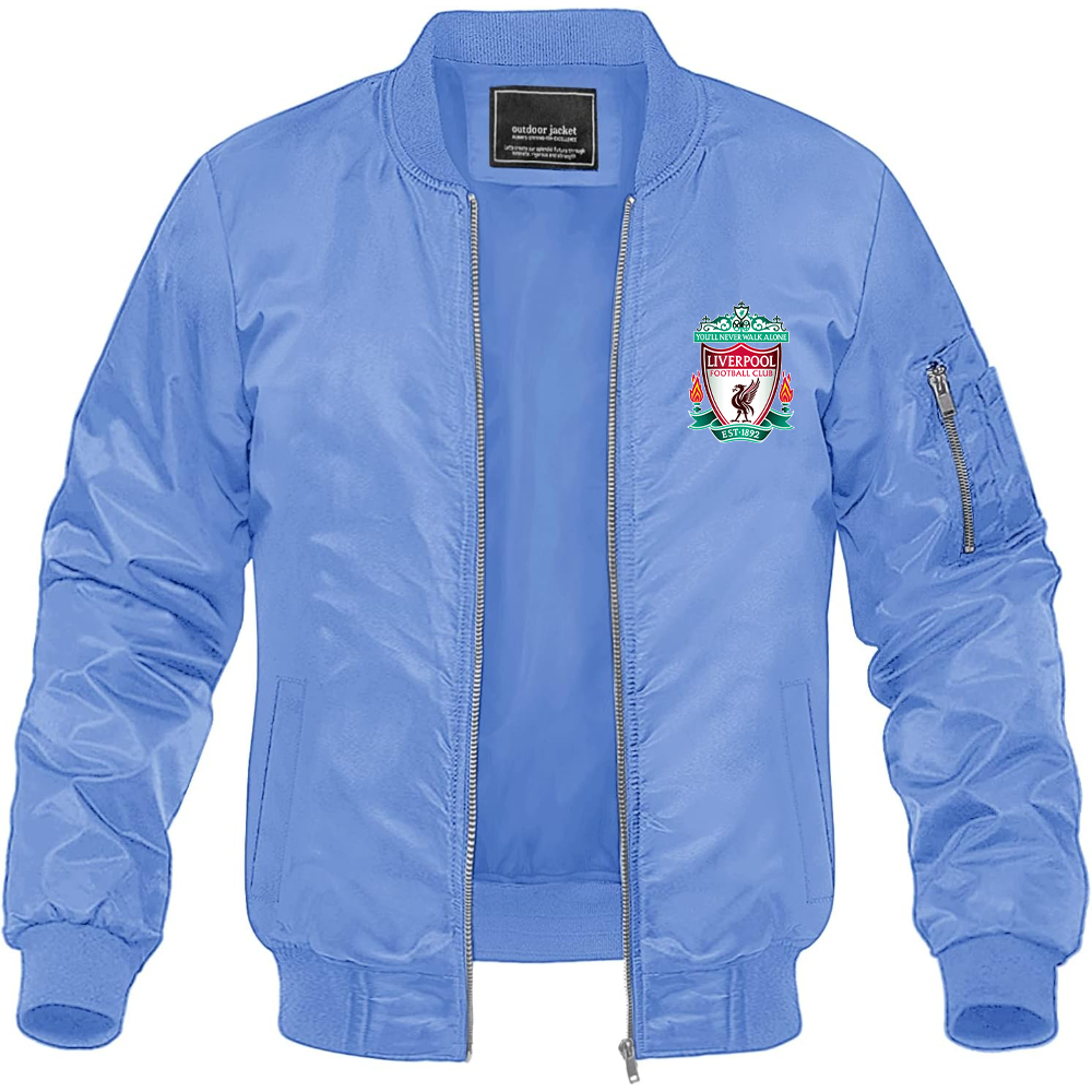 Men's Liverpool Football Club Est.1892 Lightweight Bomber Jacket Windbreaker Softshell Varsity Jacket Coat