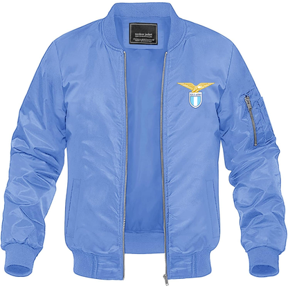 Men's Lazio FC Lightweight Bomber Jacket Windbreaker Softshell Varsity Jacket Coat