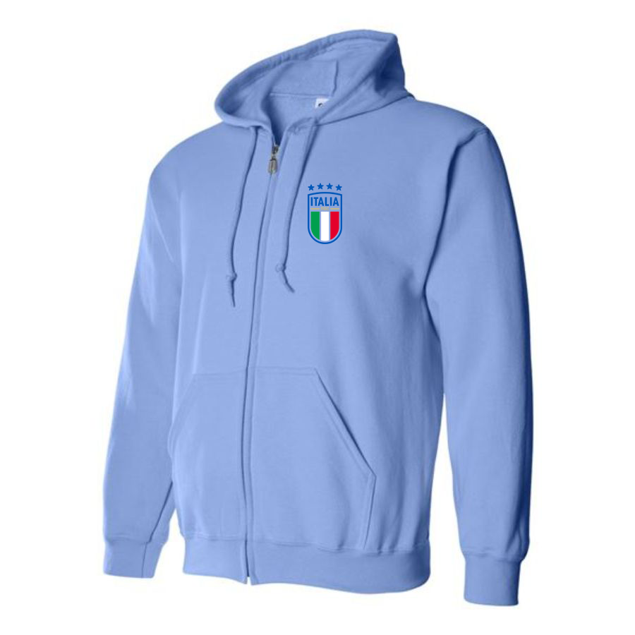 Men's Italy National Soccer Zipper Hoodie