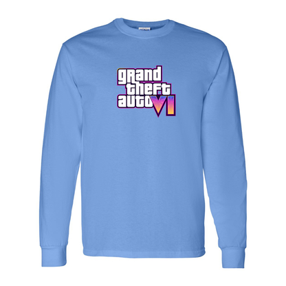 Men's GTA 6 Grand Theft Auto VI Long Sleeve T-Shirt Game