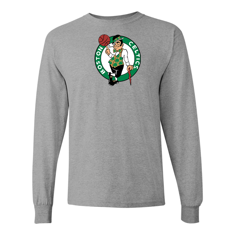 Men's Boston Celtics Logo Gildan Heavy Cotton Long Sleeve T-Shirt