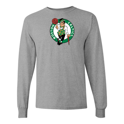 Men's Boston Celtics Logo Gildan Heavy Cotton Long Sleeve T-Shirt