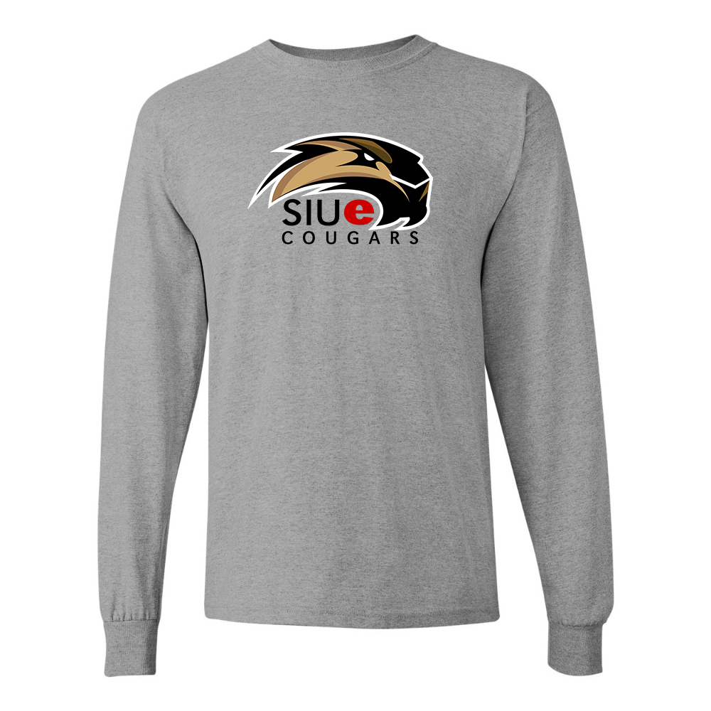 Men's SIU Edwardsville Cougars Logo Gildan Heavy Cotton Long Sleeve T-Shirt