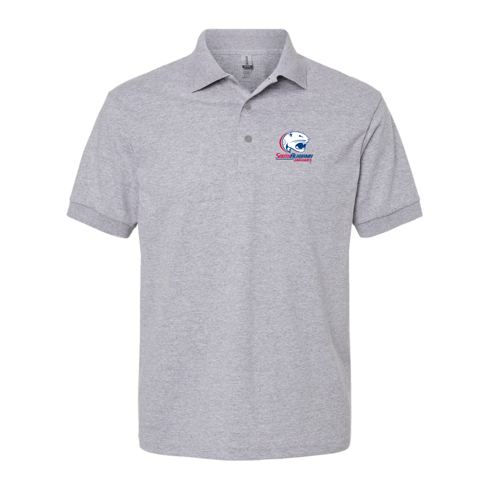 Men's South Alabama Jaguars Logo Gildan Dry Blend Jersey Polo