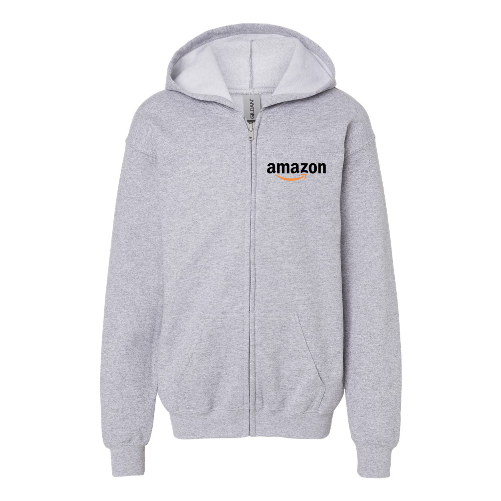 Gildan Heavy Blend Youth Amazon Logo Full Zip Hooded Sweatshirt