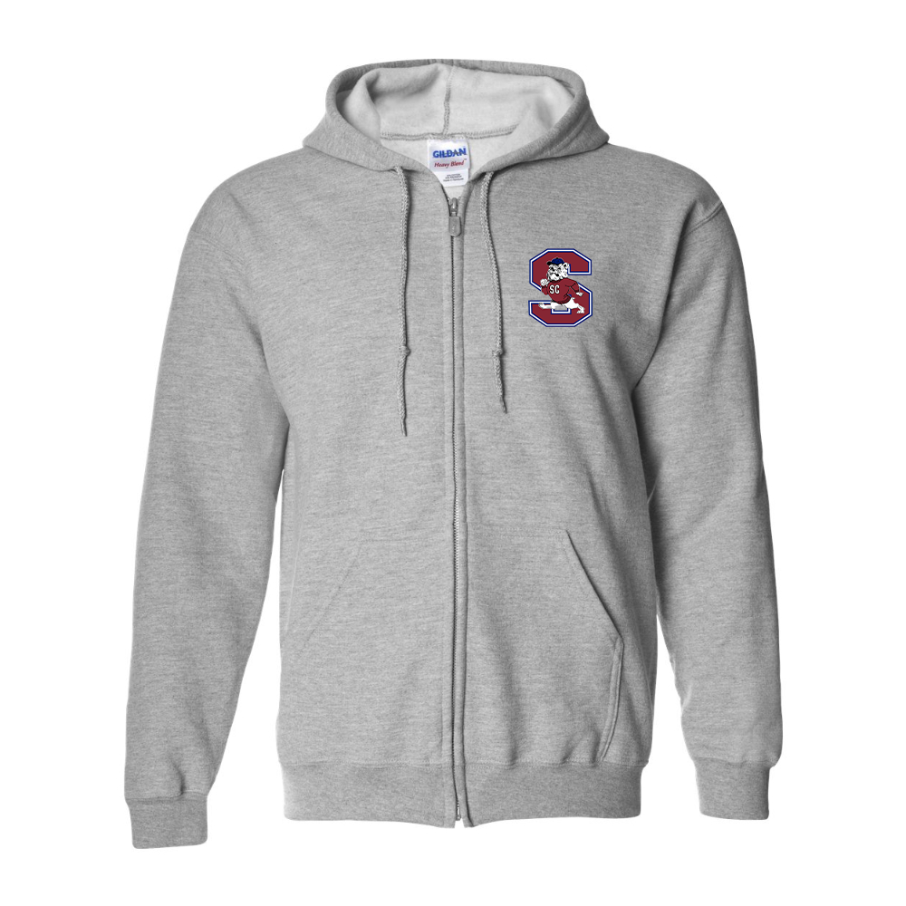 Men's South Carolina State Bulldogs Logo Gildan  Heavy Blend Full Zip Hooded Sweatshirt
