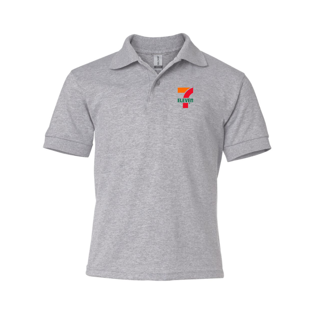 Youth 7 Eleven Logo Gildan Dry Blend Jersey Polo