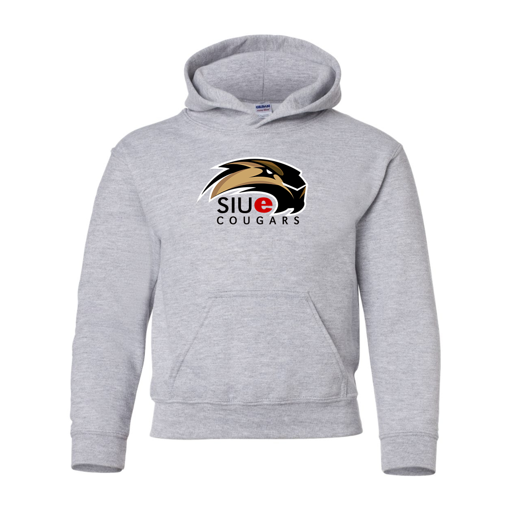 Youth SIU Edwardsville Cougars Logo Gildan Heavy Blend  Hooded Sweatshirt