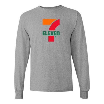 Men's 7 Eleven Logo Gildan Heavy Cotton Long Sleeve T-Shirt