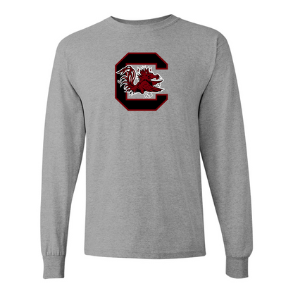 Men's South Carolina Gamecocks Logo Gildan Heavy Cotton Long Sleeve T-Shirt