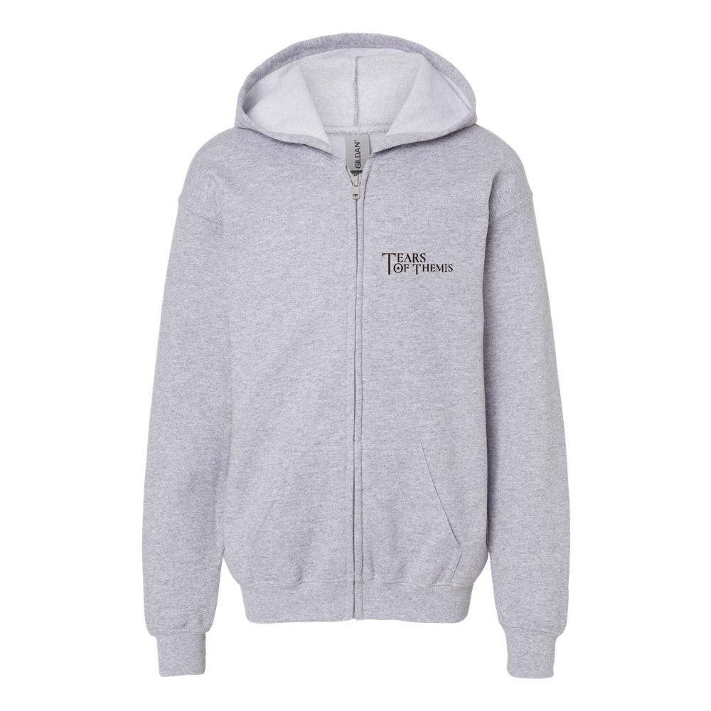 Gildan Heavy Blend Youth Tear Of Themis Logo Full Zip Hooded Sweatshirt