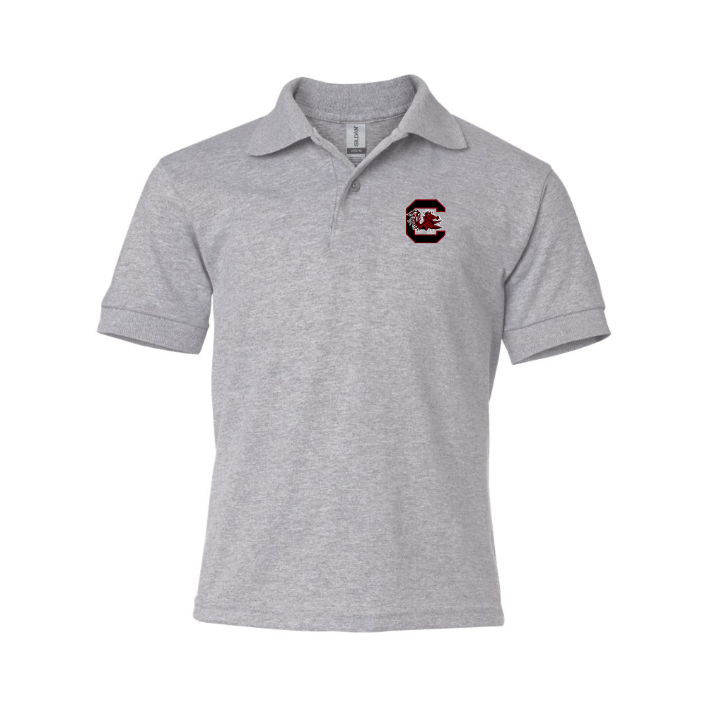 Youth South Carolina Gamecocks Logo Gildan Dry Blend Jersey Polo