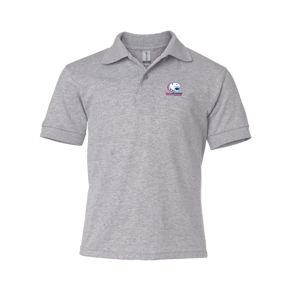 Youth South Alabama Jaguars Logo Gildan Dry Blend Jersey Polo
