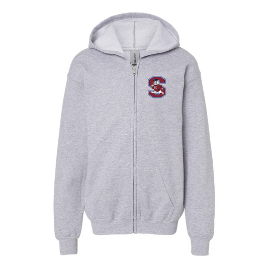 Gildan Heavy Blend Youth South Carolina State Bulldogs Logo Full Zip Hooded Sweatshirt