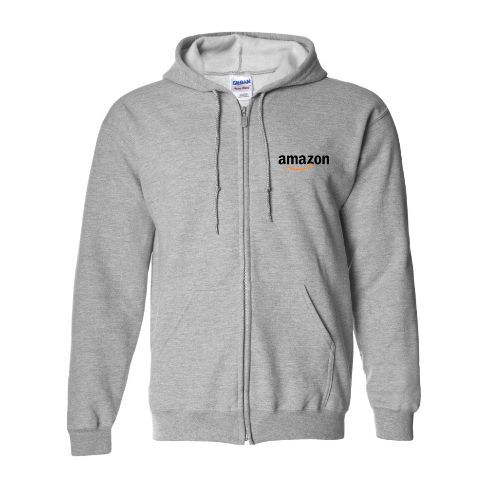 Men's Amazon Logo Gildan  Heavy Blend Full Zip Hooded Sweatshirt