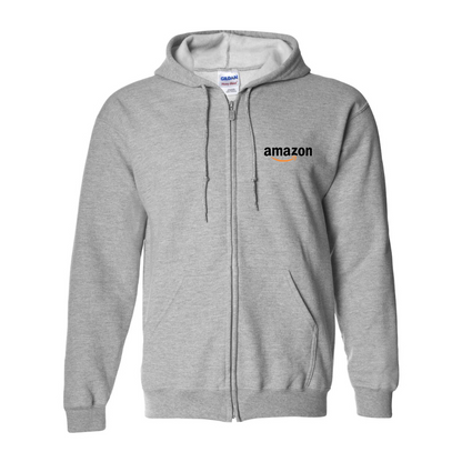 Men's Amazon Logo Gildan  Heavy Blend Full Zip Hooded Sweatshirt