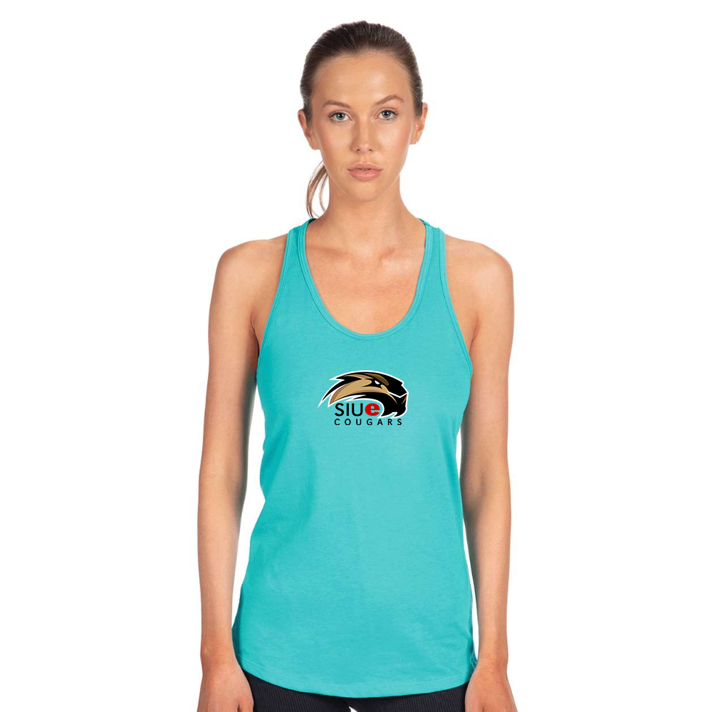 Women's SIU Edwardsville Cougars Logo Next Level Ideal Racerback Tank