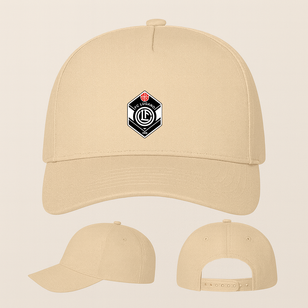 FC Lugano Soccer Logo Five Panel Twill Snapback Cap