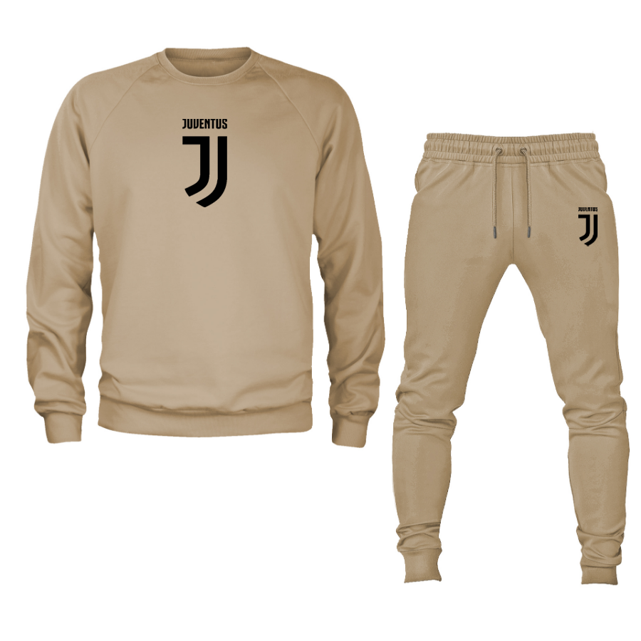 Men's Juventus Soccer Logo Crewneck Sweatshirt Joggers Suit