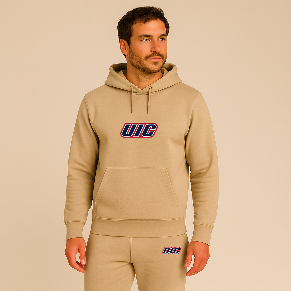 Men's Illinois Chicago Flames Logo Hoodie Joggers Set