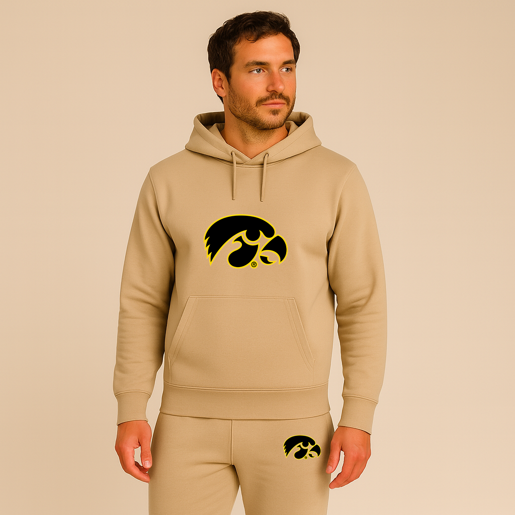 Men's Iowa Hawkeyes Logo Hoodie Joggers Set