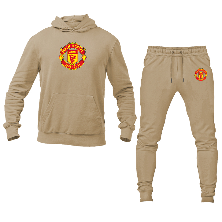 Men’s Manchester United Soccer Soccer Logo Hoodie Joggers Set