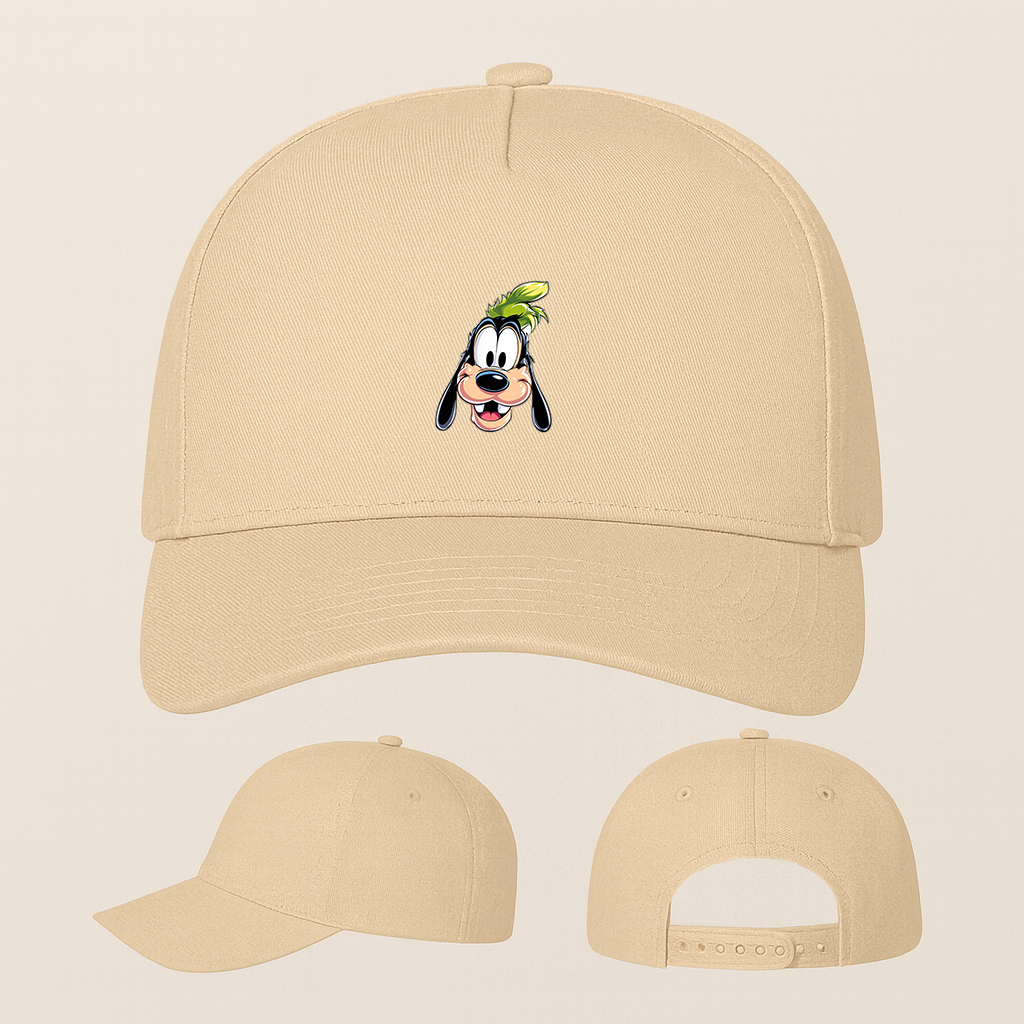 George Goofy Disney Smiley Face Five Panel Twill Snapback Cap