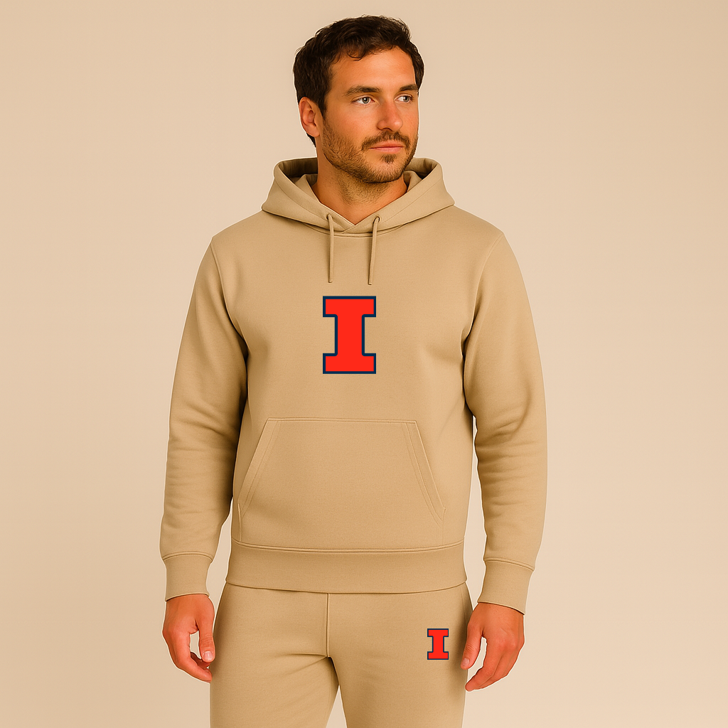 Men's Illinois Fighting Illini Logo Hoodie Joggers Set