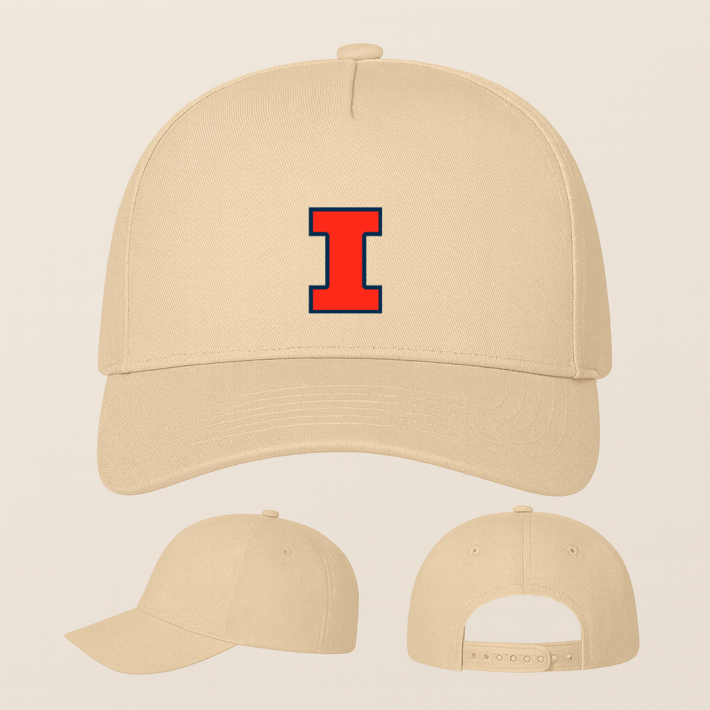 Illinois Fighting Illini Logo Five Panel Twill Snapback Cap